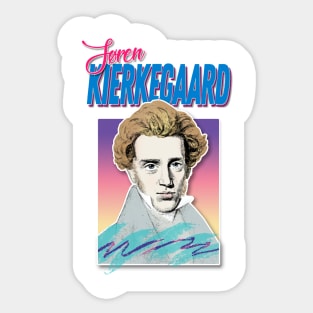 Søren Kierkegaard -  80s Styled Retro Nostalgia Graphic Design Sticker